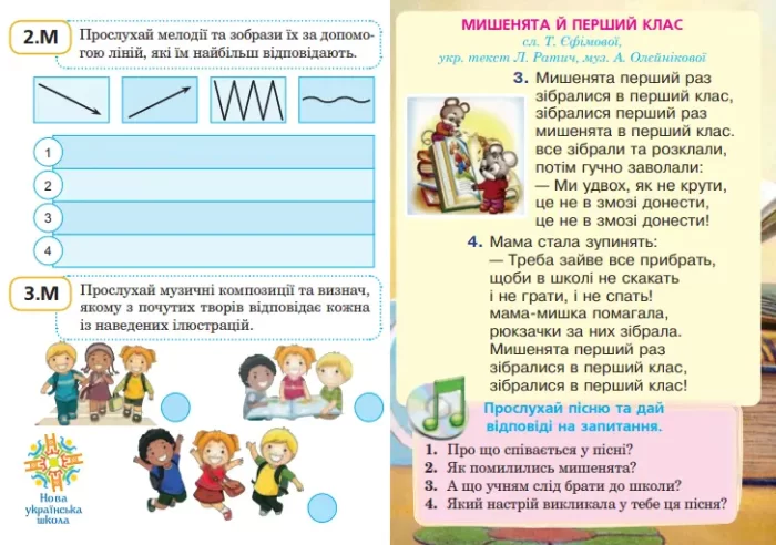Мистецтво. Музичне мистецтво. Поурочні комплекти наочності для інтерактивних лепбуків школяра. 1 клас - Зображення 2