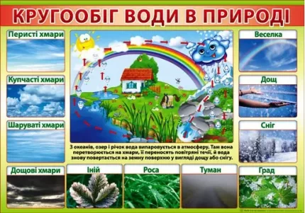 Плакат: Кругообіг води в природі - Світ поздоровлень