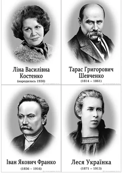 Портрети українських письменників - Світ поздоровлень