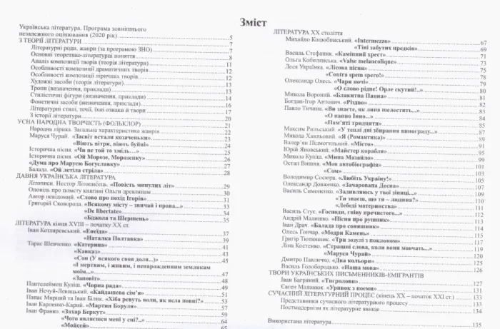 ЗНО з української літератури. Матеріали для підготовки. Частина І. Довідковий матеріал - Зображення 2