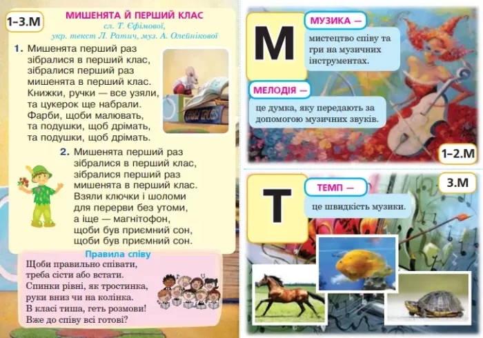 Мистецтво. Музичне мистецтво. Поурочні комплекти наочності для інтерактивних лепбуків школяра. 1 клас - Зображення 3
