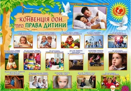 Плакат: Конвенція ООН про права дитини - Світ поздоровлень