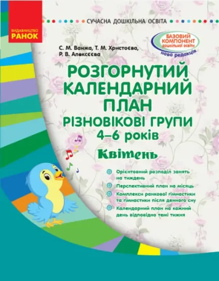 Розгорнутий календарний план. Різновікові групи (4–6 років). Квітень - Ранок