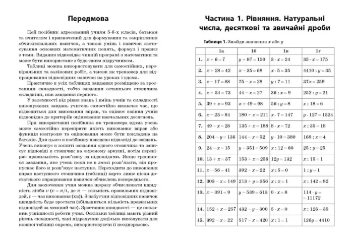 Математика 5-6 клас. Рівняння. 3000 вправ та завдань - Зображення 2