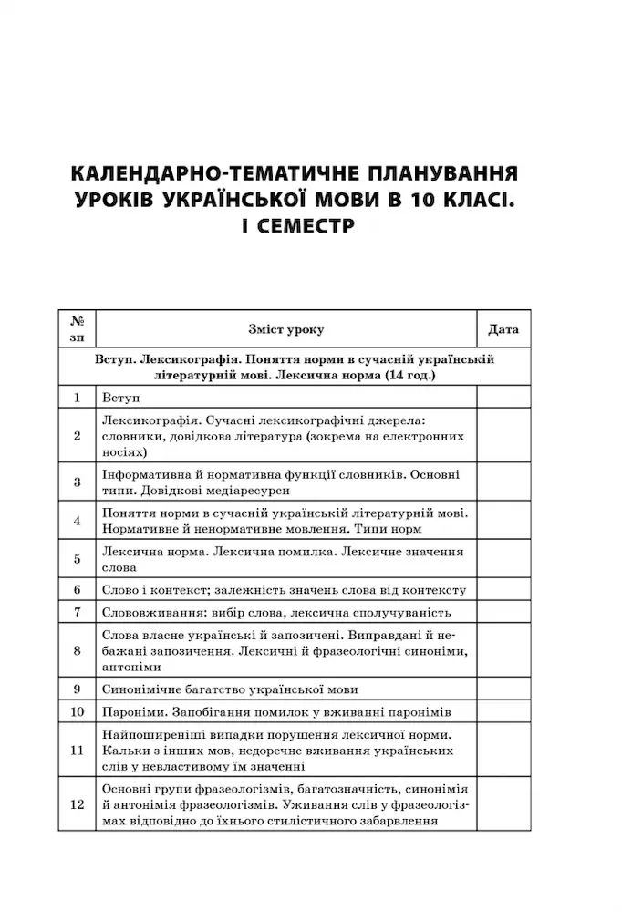 Розробки уроків. Усі уроки української мови 10 клас 1 семестр - Зображення 2