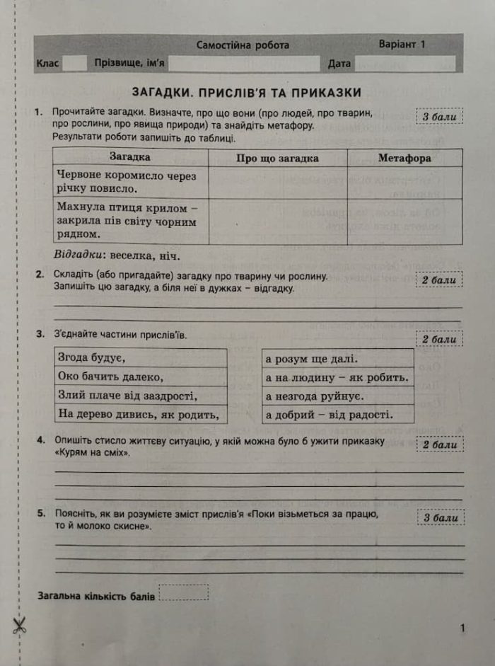 Українська література. 5 клас НУШ. Контроль результатів навчання + Оцінювання за групами результатів | Заболотний О. В., Заболотний В. В. - Зображення 5