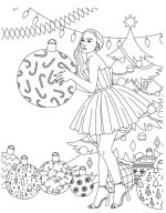 #GIRLS#FASHION#CHRISTMAS. Розмальовка - Зображення 2