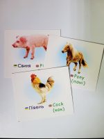 Домашні тварини та птахи/Yard animals and birds. Навчальні картки - Зображення 2