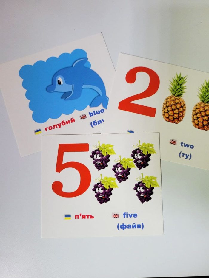 Кольори і цифри/Colours and figures.Навчальні картки - Зображення 2