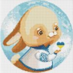 Алмазна мозаїка без підрамника - Зайчик  30х30