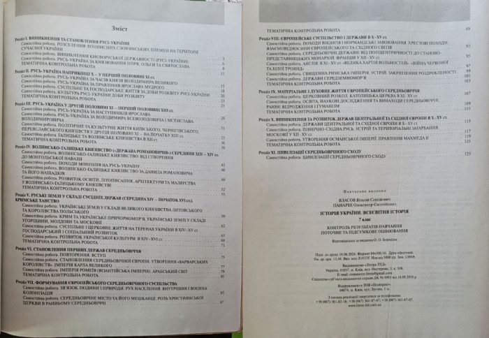НУШ.Контроль результатів навчання.Історія України.Всесвітня історія 7 клас - Зображення 5
