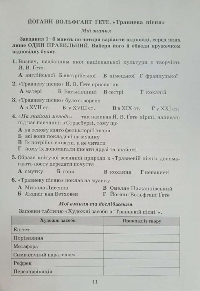 Література(зарубіжна та українська). Зошит моїх досягнень 7 клас | Яценко Т. - Зображення 4