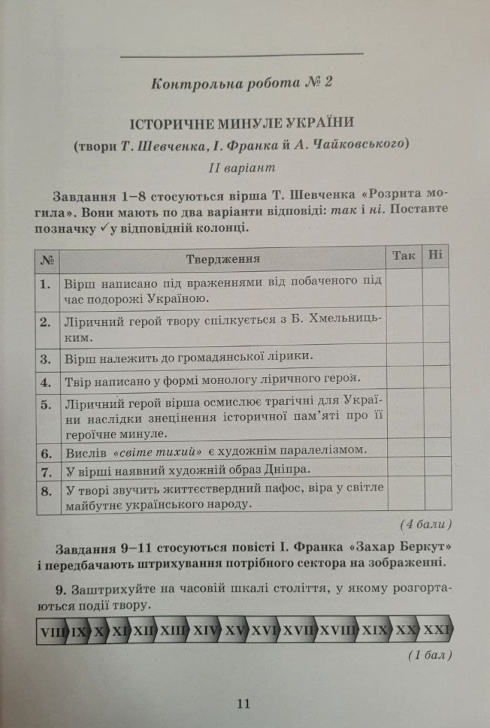 Українська література. Зошит для контрольних робіт. 7 клас | О.Авраменко - Зображення 4
