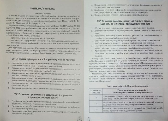 Зошит моїх досягнень. Всесвітня історія 7 клас | Галегова О.В. - Зображення 2