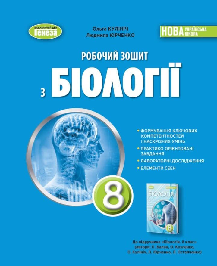 Screenshot_1 - 2025-08-27T173243.025 Біологія. 8 клас. Робочий зошит | Кулініч О. - Зображення 1