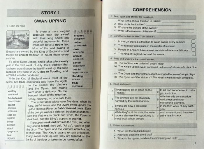 НУШ Вчимося читати англійською. Let’s read. Listen, reɑd ɑnd write 8 клас. | І. В. Доценко, О. В. Євчук. - Зображення 4