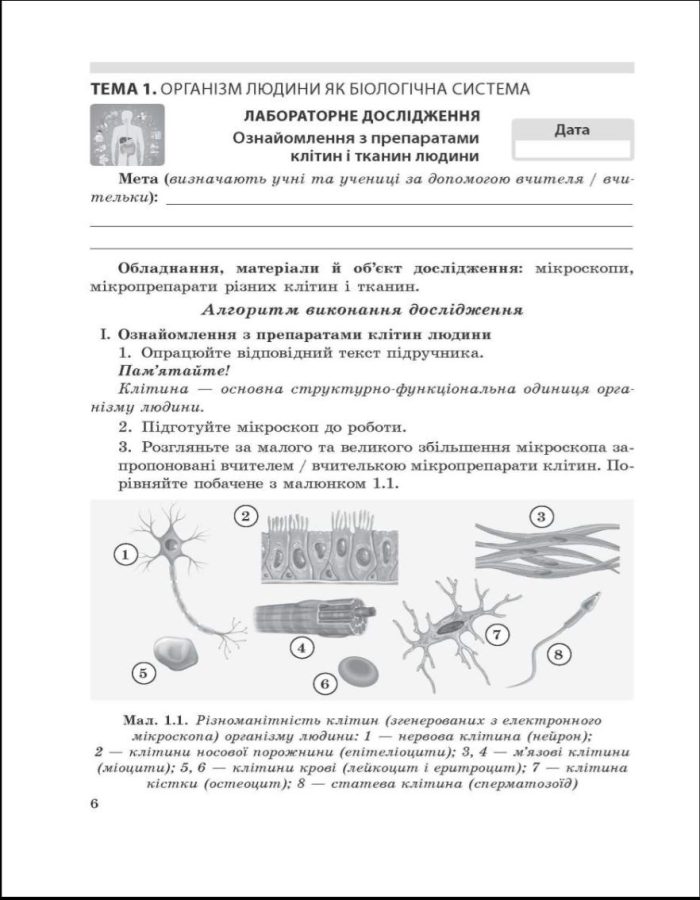 Біологія. 8 клас НУШ Зошит для дослідницької і проектної діяльності | Т. Сало - Зображення 2