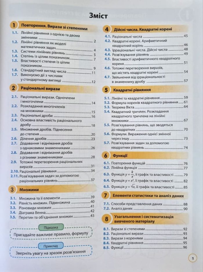 НУШ. Алгебра. Робочий зошит 8 клас за програм. Істера | Джон Ендрю Біос - Зображення 2