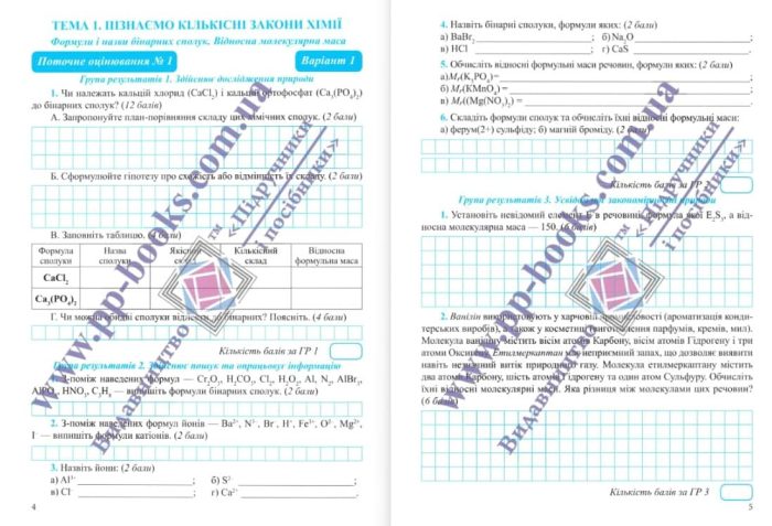 Хімія. 8 клас. Комплексні підсумкові роботи за групами результатів | Березан О.,Ощаповська Н. - Зображення 2
