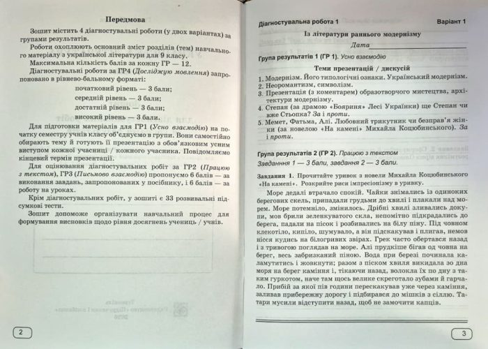 Українська література. 9 клас. Діагностувальні роботи за групами результатів. (за прогр.: Т. Яценко, В. Пахаренко, О. Слижук та ін.) | Панчук Г. - Зображення 3