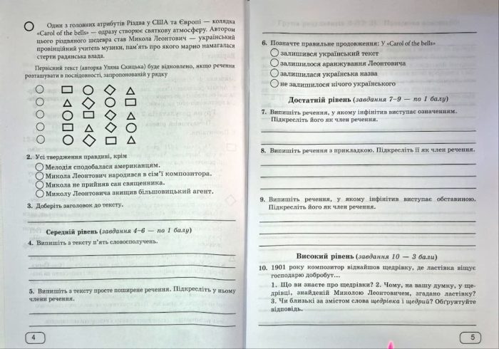 Українська мова. Діагностувальні роботи за групами результатів. 9 клас (за прогр.: Н. Голуб, О. Горошкіної; О. Заболотного та ін.) | Панчук Г.,Приведа О. - Зображення 4