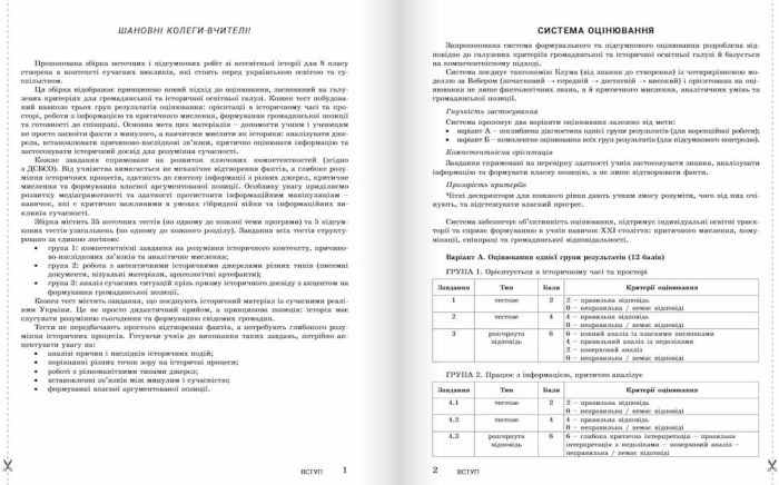 НУШ 8 клас Контроль результатів навчання Всесвітня Історія + Оцінювання за групами результатів | Олександр Охріменко, Олександр Панарін та інші - Зображення 2