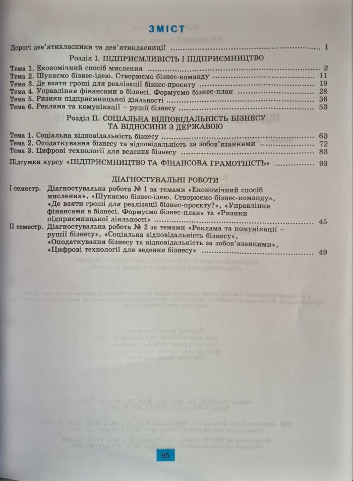 Підприємництво і фінансова грамотність. Зошит для формувального та підсумкового оцінювання. 9 клас | О.Юхимович - Зображення 2