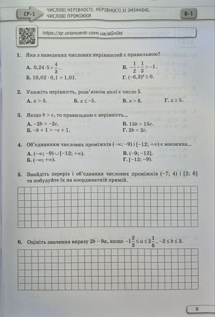 Алгебра. 9 клас. Самостійні та контрольні роботи (НУШ) | Ніна Тарасенкова - Зображення 5