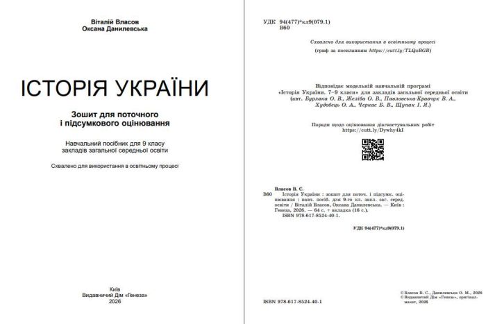 Історія України. Зошит для поточного і підсумкового оцінювання. 9 клас | В.Власов - Зображення 2