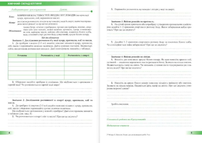Біологія. Зошит для дослідницьких робіт. 9 клас (за прогр. П. Балан та ін.) | Барна Л., Жирська Г., Міщук Н. - Зображення 5