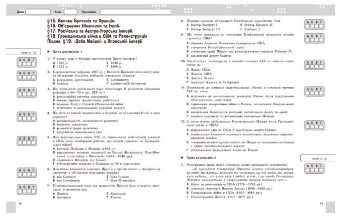 НУШ Всесвітня історія. 9 клас. Поточне та підсумкове оцінювання за групами результатів + діагностувальна робота | Гісем О.В. - Зображення 2